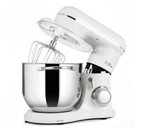 Fab by Kitchen in the box Robot Pâtissier 8L Grande Capacité, Batteur sur Socle 2000W, Pétrin Professionnel avec Fouet, Batteur Plat, Crochet Pétrisseur, 10 Vitesses + Pulse, Bol Inox