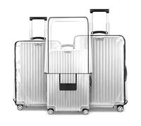 FAB ELLITE Lot de 3 housses de sac à roulettes/valises/housses de valise/housses de bagage étanches à la poussière en PVC transparent avec fermeture éclair (71,1 cm, 61 cm, 50,8 cm)
