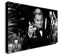 FAB Gatsby Le Magnifique - Leonardo Dicaprio - Impression sur Toile encadrée - Différentes Tailles (A2 61 x 40,6 cm)