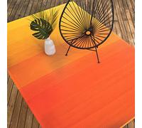 FAB HAB dégradé Ombre Tapis d'extérieur - Big sur Coucher de Soleil - résistant à l'eau, ne Fade Pas, réversible - Plastique recyclé Premium - terrasse Balcon Cuisine entrée - 120cmx180cm