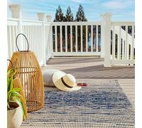 FAB HAB dégradé Ombre Tapis d'extérieur - Brooklyn Bleu - résistant à l'eau, ne Fade Pas, réversible - Plastique recyclé Premium - terrasse Balcon Cuisine entrée - 240cmx300cm