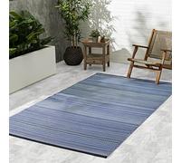 FAB HAB dégradé Ombre Tapis d'extérieur - Cancun Indigo - résistant à l'eau, ne Fade Pas, réversible - Plastique recyclé Premium - terrasse Balcon Cuisine entrée - 180cmx270cm