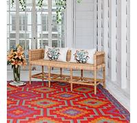 FAB HAB Vintage Boho Kilim Tapis d'extérieur - Lhasa Orange & Violet - résistant à l'eau, ne Fade Pas, réversible - Plastique recyclé Premium - terrasse Balcon Cuisine entrée Patio - 75cmx240cm