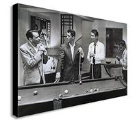 FAB Rat Pack Jouant AU Piscine CÉLÈBRES ACTEURS/CHANTEURS sur Toile Décoration Murale - Différentes Tailles (A2 24x16 Pouces)