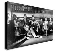 FAB The Hustler - Paul Newman - Impression sur Toile encadrée - Différentes Tailles (A3 40,6 x 30,5 cm)