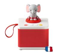 FABA - Conteur d’histoires Blanc - Conteuse pour Enfants, Enceinte Audio avec Personnage Sonore ELE l’Éléphant, Jeu éducatif avec Contes et Chansons, Enfants de 3 ans et +