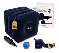 FabaCare Cube de rehaussement de jambes, disque intervertébral avec balle de massage hérisson bleue, coussin de soulagement des mollets, coussin disque, coussin de positionnement des jambes,