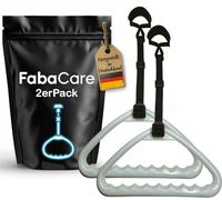 FabaCare Lot de 2 poignées de perche de lit robustes - Charge maximale : 150 kg - Forme ergonomique - Poignée trapézoïdale - Poignée de lit - Poignée de redressement - Poignée de barre - Poignée de