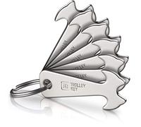 FABACH Déclencheur de chariot pour chariot - Remplace le jeton de caddie, jeton de courses - Porte-clés en métal pour organiseur de clés et trousseau de clés - Pas de blocage dans le panier, argenté,