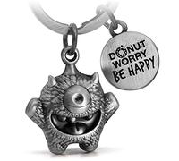 FABACH Kummermampfer Porte-clés Cyklops - Bonne chance Porte-bonheur Kummerfresser - Bonne chance - Cadeau porte-bonheur du schaffst das, Argent antique, 1