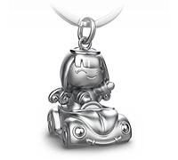 FABACH porte ange gardien Carla dans la voiture - Pendentif ange mignon en métal - Cadeau porte-bonheur de voiture - Conduire prudemment, argenté, taille unique