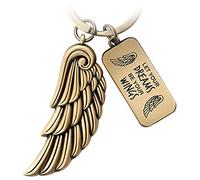 FABACH Porte-clés aile d'ange - Porte-bonheur ange gardien plume ange - Porte-clés ailes d'ange - Pendentif aile d'ange - Let Your Dreams Be Your Wings
