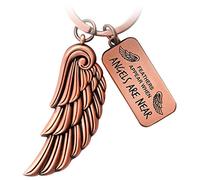 FABACH Porte-clés Ailes d'Ange - Porte-bonheur - Ange Gardien - Plume - Pendentif - Plumes Appear When Angels Are Near, Or Rose Antique, Taille Unique