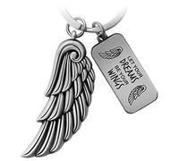 FABACH Porte-clés ailes d'ange - Porte-bonheur - Ange gardien - Plume - Porte-clés ailes d'ange - Pendentif ailes d'ange - Let Your Dreams Be Your Wings, Argent antique, Taille unique