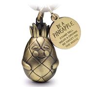 FABACH Porte-clés ananas Piny avec gravure - Joli porte-clés ananas - Motivation, amitié et amour porte-bonheur en métal pour femme - Be a Pineapple, taille unique, Bronze