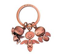 FABACH Porte-clés ange gardien 3 anges - Porte-bonheur - Porte-clés amour - Cadeau ange gardien porte-bonheur - Porte-clés de voiture ange gardien en métal, or rose antique, 1, Moderne
