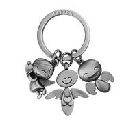 FABACH Porte-clés ange gardien 3 anges - Porte-bonheur - Porte-clés amour - Cadeau ange gardien porte-bonheur - Porte-clés de voiture ange gardien en métal, Argent antique, 1, Moderne