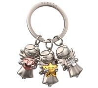 FABACH Porte-clés Ange Gardien 3 Étoiles - Porte-bonheur En Métal Argenté - Cadeau Moderne Pour Voiture