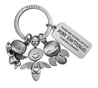 FABACH Porte-clés ange gardien avec 3 anges avec gravure - Porte-clés de voiture en métal avec message gravé pour les automobilistes - Cadeau porte-bonheur pour permis de conduire - Votre ange gardien