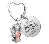 FABACH Porte-clés ange gardien avec cœur et gravure - Cadeau pour meilleure amie - Cadeau pour meilleure amie - Cadeau ange porte-bonheur meilleure amie, Vous en savez trop, taille unique