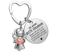 FABACH Porte-clés ange gardien avec cœur et gravure - Cadeau pour meilleure amie - Cadeau pour meilleure amie - Cadeau ange porte-bonheur meilleure amie, An Meine Beste Freundin, taille unique