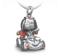 FABACH Porte-clés ange gardien Carla dans la voiture - Joli pendentif ange en métal - Cadeau porte-bonheur pour voiture - permis de conduire - Fahr prudent, Or rose, Taille unique, Porte-clés