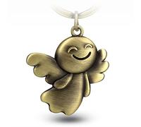 FABACH Porte-clés ange gardien Fly - Pendentif ange joyeux en métal - Porte-bonheur céleste pour voiture - Conduite prudente, Bronze, Taille unique, Porte-clés