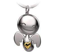 FABACH Porte-clés ange gardien Happy avec cœur - Porte-clés porte-bonheur - Cadeau ange gardien porte-bonheur - Ange avec cœur - Idée cadeau pour petite amie, or, 1, Moderne