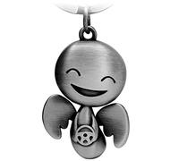 FABACH Porte-clés ange gardien Happy avec volant - Joli pendentif ange en métal - Cadeau porte-bonheur pour voiture - Permis de conduire - Conduire prudemment, Argent antique, Taille unique,