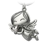 FABACH Porte-clés ange gardien Lucky avec cœur - Porte-clés porte-bonheur - Cadeau ange gardien porte-bonheur - Ange avec cœur - Idée cadeau pour petite amie, argenté, 1, Moderne
