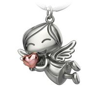 FABACH Porte-clés ange gardien Lucky avec cœur - Porte-clés porte-bonheur - Cadeau ange gardien porte-bonheur - Ange avec cœur - Idée cadeau pour petite amie, Or rose, 1, Moderne