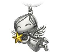 FABACH Porte-clés ange gardien Lucky avec étoile - Ange de Noël en métal - Ange gardien porte-bonheur - Porte-clés ange gardien comme cadeau pour petite amie, or, 1, Moderne