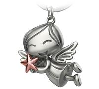 FABACH Porte-clés ange gardien Lucky avec étoile - Ange de Noël en métal - Ange gardien porte-bonheur - Porte-clés ange gardien comme cadeau pour petite amie, Or rose, 1, Moderne