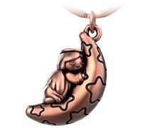 FABACH Porte-clés ange gardien Moony avec lune - Porte-bonheur ange gardien en métal - Porte-clés ange gardien - Ange gardien - Porte-bonheur - Ange gardien - Cadeau d'amour, or rose antique, 1,
