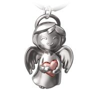 FABACH Porte-clés ange gardien Shiny avec cœur - Ange porte-bonheur - Cadeau ange gardien porte-bonheur - Ange avec cœur comme idée cadeau pour petite amie, Or rose, 1, Moderne