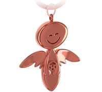 FABACH Porte-clés ange gardien Smile avec volant - Élégant pendentif en forme d'ange en métal argenté, doré, rosé, noir, bronze - Cadeau porte-bonheur pour la voiture, pour l'obtention du permis de