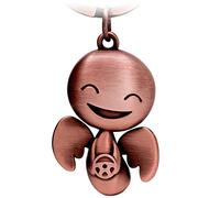 FABACH Porte-clés avec ange gardien Happy avec volant, joli pendentif en forme d'ange en métal, cadeau porte-bonheur, permis de conduire, conduisez avec attention, Or rose antique, taille unique