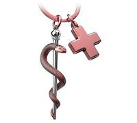 FABACH Porte-clés avec croix médicale - Cadeau infirmière - Cadeau de médecin - Porte-clés pour infirmière - Cadeau médical - Étudiant, or rose antique, Taille unique, médical
