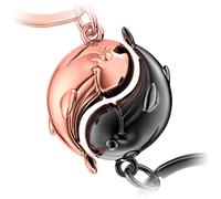 FABACH Porte-clés baleine pour couples Moby - Baleine porte-bonheur - Cadeau pour petite amie ou petit ami - Cadeau de partenaire - Porte-clés d'amour pour anniversaire, anniversaire de mariage -