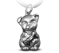 FABACH Porte-clés Chiot - Labrador Porte-bonheur - Pendentif Patte de Chien - Cadeau pour Propriétaire, Argenté, Taille Unique