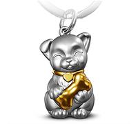 FABACH Porte-clés Chiot - Petit Porte-bonheur - Labrador - Patte de Chien - Pendentif - Cadeau pour Propriétaire, Or, Taille Unique