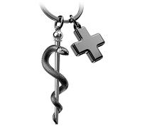 FABACH Porte-clés en Forme de Croix Médicale - Cadeau d'Infirmière, Étudiant et Médecine - Noir, Taille Unique, Moderne