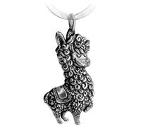 FABACH Porte-clés Lama No Drama Lama - Lama porte-bonheur en métal - Porte-clés lama - Cadeau alpaga, Antique Silber (Argenté) - FB_LAMA_S