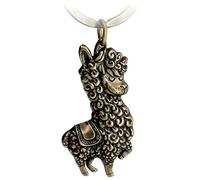 FABACH Porte-clés Lama No Drama Lama - Lama porte-bonheur en métal - Porte-clés lama - Cadeau alpaga, Bronze (Marron) - FB_LAMA_B