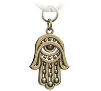 FABACH Porte-clés main de Fatima - Pendentif de voiture - Main de Fatma - Porte-bonheur - Amulette de protection contre le mauvais œil, Bronze, Taille unique, Oriental