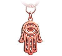 FABACH Porte-clés main de Fatima - Pendentif de voiture - Main de Fatma - Porte-bonheur - Amulette de protection contre le mauvais œil, Or rose, Taille unique, Porte-clés