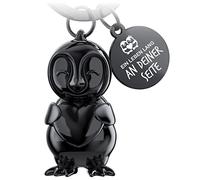 FABACH Porte-clés pingouin Frosty avec cœur - Porte-bonheur pingouin cadeaux pour petite amie - Cadeau pour partenaire - Porte-clés pour couples - Anniversaire - Gravure « Ein Leben lang an deiner