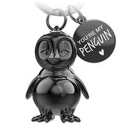 FABACH Porte-clés pingouin Frosty,Penguin porte-bonheur,Cadeau de petite amie ou de petit ami,Cadeau d'amour,Porte-clés pour anniversaire, anniversaire, Noir (brillant), taille unique
