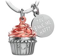 FABACH Porte-clés pour cupcake Sweety avec gravure - Cupcake Me Happy - Porte-bonheur pour meilleure amie ou partenaire - Cadeau d'amour
