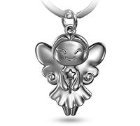 FABACH Wunschfee - Porte-clés Fairy, avec ange gardien, porte-bonheur et inscription en allemand "Viel Glück" (langue italienne non garantie), argent